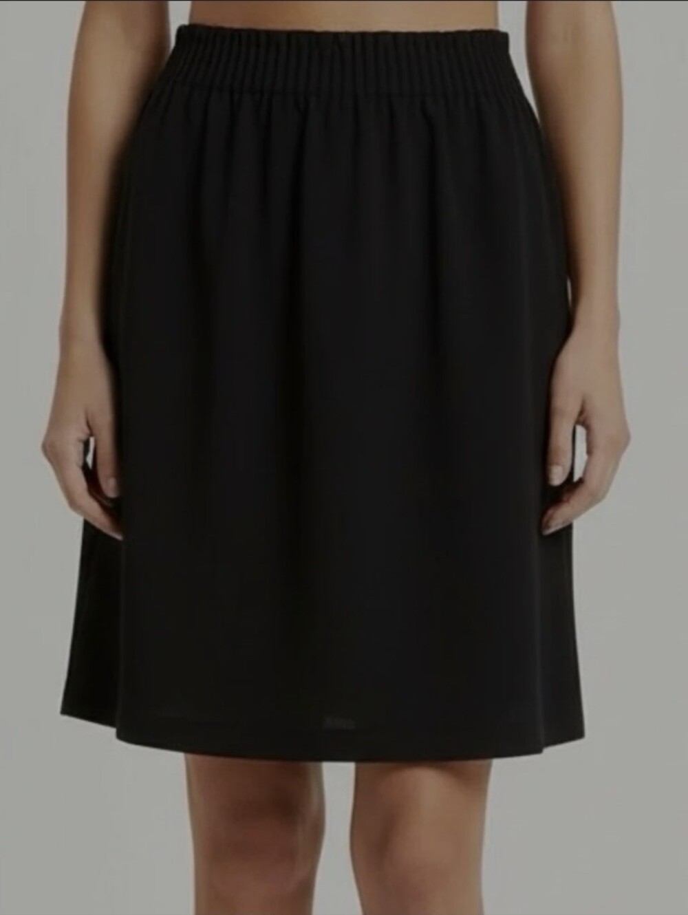 J Crew F Black Lined Siwalk Skirt With Pockets Elastic Waist Size M